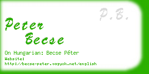 peter becse business card
